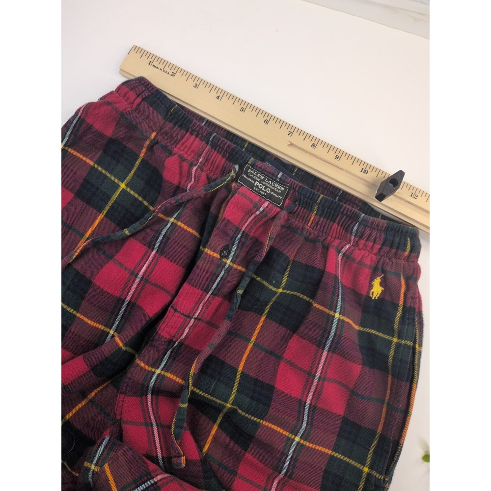 SOFT PAJAMA PANTS LOT 2🚨Polo Ralph Lauren S Men Sleep Red Plaid Flannel POCKETS - Picture 10 of 10